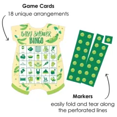 Big Dot of Happiness Double the Fun - Twins Two Peas in a Pod - Picture Bingo Cards and Markers - Baby Shower Shaped Bingo Game - Set of 18