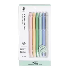 U Brands U-Eco 6pk Ballpoint Pens Core Speckle 0.7mm Black Ink