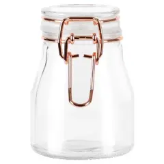 Gibson Home Treasure Trove Mini 3.8oz Glass Storage Jar Set in Rose Gold