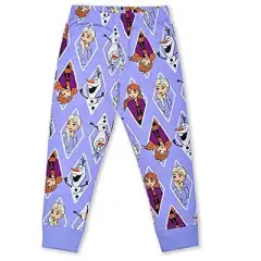 Disney Girl's Frozen Elsa, Anna, and Olaf 2 Piece Graphic Printed Long Sleeve Tee Shirt and Jogger Pants for kids