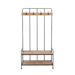 Industrial Metal Coat Valet Rack Light Brown - Olivia & May