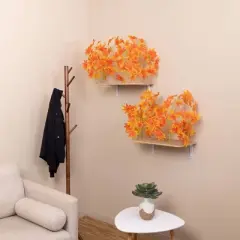 On2Pets Fall Rectangle Cat Canopy Shelves - Orange - 2ct