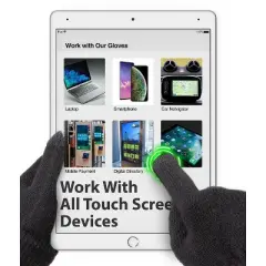 GreatShield Touchscreen Gloves, Winter Wool Gloves with Touch screen Fingers for Men & Women, 10 Conductive Fingertips -Black, Size S/M