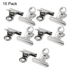 Unique Bargains Durable Metal Silver Compact Lightweight Office Binder Clip 1.2 Inch Silver 10 Pcs