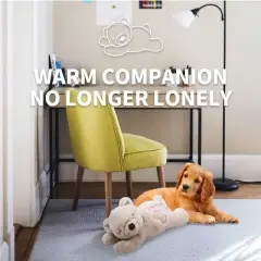 Allforpaws Puppy Soothing Warm Bear Comfort Dog Sleep Aid Plush Toy, Suitable as Pet Gift for Christmas, Thanksgiving