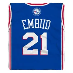 Sleep Squad Philadelphia 76ers Joel Embiid 60 x 80 Raschel Plush Jersey Blanket