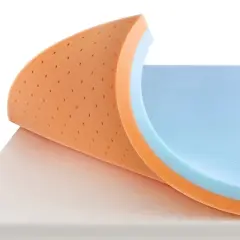 FURNIinspire Mattresses 4 Inch Cool Gel Memory Copper Foam Full Size Mattress Topper Soft Mattress, Bedroom Furniture, Blue, 74"*54"*4"