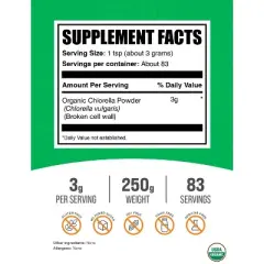 BulkSupplements Organic Chlorella (Blue-Green Algae) Powder