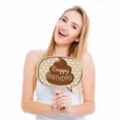Big Dot of Happiness Funny Oh Crap, You're Old - Poop Birthday Party Photo Booth Props Kit - 10 Piece