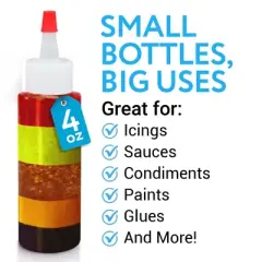 Impresa 4 oz Small Plastic Squeeze Bottles With Caps - 8 Pack - Made From Food-Grade Material - BPA and Latex-Free
