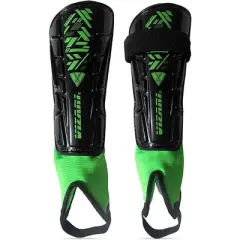 Vizari Malaga Soccer Shin Guards - Breathable & Lightweight Soccer Shin Pads with Ankle Protection - Reduces Shocks & Injuries - Adults, Youth & Kids Soccer Shin Guards with Non-Slip Adjustable Strap