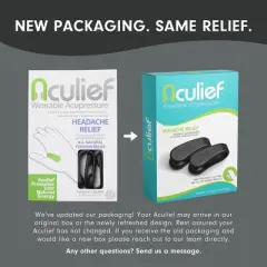 Aculief Acupressure Headache, Migraine, Tension Relief - Wearable Clip &ndash; Supporting Headache Relief 2 Pack - (XS/Kids Black)