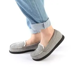RockDove Women's Chenille Faux Fur Lined Moc Slipper