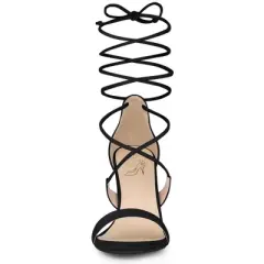 Perphy Stiletto High Heels Lace Up Sandals for Women