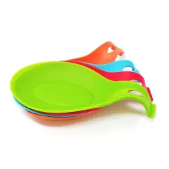 Wrapables Large Silicone Heat Resistant Spoon Rest Utensil Spatula Ladle Holder (Set of 4)