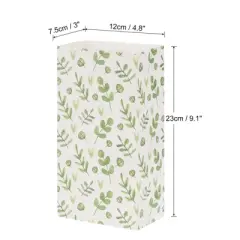 Unique Bargains Paper Gift Bag Pack Green Leaf Storage Bag for Party Favor