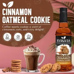 Syruvia Cinnamon Oatmeal Cookie Syrup - 25.4 fl oz. Premium Flavoring Syrup For Coffee