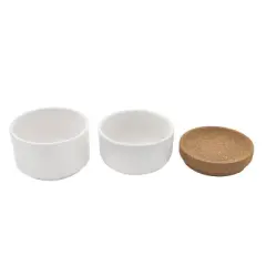 Kamenstein Ceramic and Cork Salt & Pepper Cellar White: Kitchen Storage Organizer, Spot Clean, 5" Height