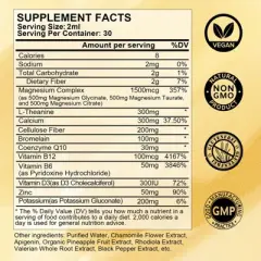 B Beworth Magnesium Liquid Drop with Calcium, Potassium, Vitamin D3, Zinc - for Bone, Energy, Muscle Support - 60ml (Pineapple)