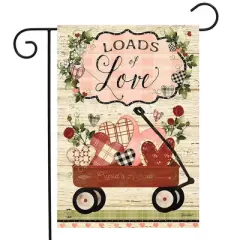 Briarwood Lane Garden Flag 12x18 For Outdoor Loads of Love Wagon Valentine's Day For Valentine's Heart Garden Flag Flags For Outside