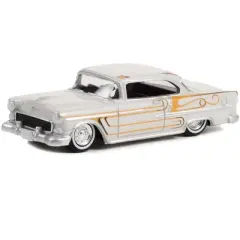 1955 Chevrolet Bel Air Custom Light Gray Met. & Gold Graphics "California Lowriders" Series 1/64 Diecast Model Car by Greenlight