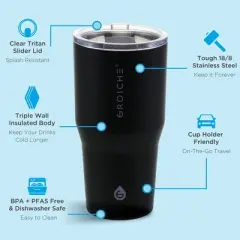 GROSCHE YUKON Insulated Travel Mug, Coffee Tumbler with Slider Lid