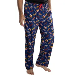 Marvel Comics Mens' Superhero Logo Titles Loungewear Pajama Pants Blue