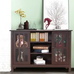 Costway Wood TV Stand Entertainment Media Center Console for TV up to 50''