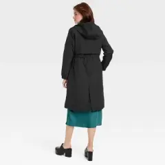 Women's Relaxed Fit Trench Rain Coat - A New Day&trade; Black 
