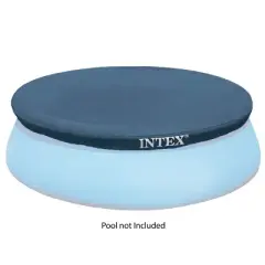 Intex 28026E UV Resistant Deluxe Debris Pool Cover for 13-Foot Intex Easy Set Above Ground Swimming Pool, Vinyl Round Cover with Drain Holes, Blue