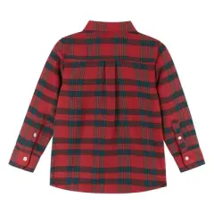 Andy & Evan Kids Boys Holiday Plaid Flannel And Bowtie Set Red, Size 7