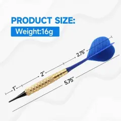 GSE 12 Pcs of 16 Grams Soft Tip Darts, Bar Dart, Plus 60 Free Dart Tips (Plastic)