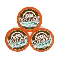 Fresh Roasted Coffee - Organic Water Process Half Caf Variety Pack - 72CT Single Serve Pods