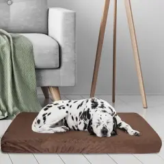 Pet Adobe Pet Bed with Orthopedic Memory Foam - 46" x 27", Brown