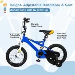 hykolity Kids Bike 20 inch Children Bicycle for Boys Girls Ages 6-12 Years Old Black Carbon Steel Frame with Adjustable Seat and Training Wheel Black