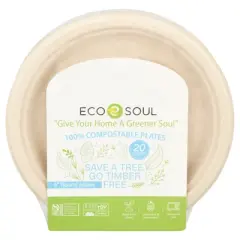 Ecosoul 9" Round Plates - Case of 8/20 ct