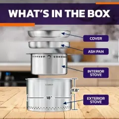 Big size firewood stove 45cm diameter wood burning smokeless fire pit stove