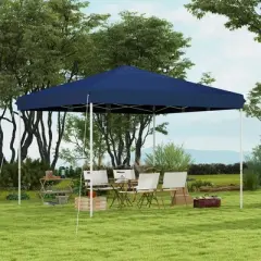 Resenkos Backyard Garden Canopy, Camping Canopy Screen Tent,13' x 13' Pop Up Canopy Tent with Height Adjustable for Outdoor, Garden, Patio, Dark Blue