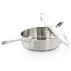 Martha Stewart Everday Midvale 4 Quart Stainless Steel Saute Pan with Lid