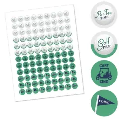 Big Dot of Happiness Par-Tee Time - Golf - Birthday or Retirement Party Round Candy Sticker Favors - Labels Fits Chocolate Candy (1 sheet of 108)