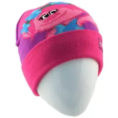 Trolls Poppy Girls Reversible Winter Hat and 2 Pairs Gloves Set, Ages 4-7