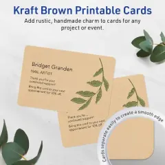 Avery Printable Cards with Rounded Corners, 3" x 5", Kraft Brown, 30ct
