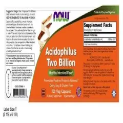 Acidophilus Two Billion by Now Foods  -  100 Capsule