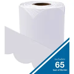 Carson Dellosa Education 65' Whisper Gray Rolled Scalloped Bulletin Board Borders (1 roll)