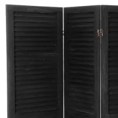 5 1/2 ft. Tall Modern Venetian Room Divider - Black (4 Panels)