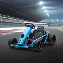 Aosom 24V 8.1 MPH Drifting Electric Go Kart with Slow Start, Music, Horn, Safety Belt for 8-12 Years