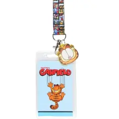Garfield Comics Garfield & Friends ID Lanyard Badge Holder Garfield Rubber Charm