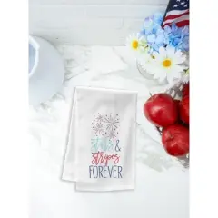 C&F Home Stars & Stripes Forever 4th of July Fireworks Cotton Flour Sack Kitchen Towel Patriotic Dishtowel Decoration