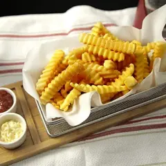 Yukon Glory Bamboo French Fry Basket Set, Includes Mesh French Fry Basket and 2 Ceramic Ramekins