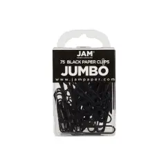 JAM Paper Jumbo Smooth Paper Clip Black 3/Pack 2184933B